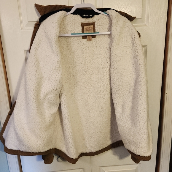 TELLURIDE CAMEL BROWN CORDUROY SHERPA LINED SNAP/BUTTON UP JACKET MENS SIZE XXL - Picture 9 of 10